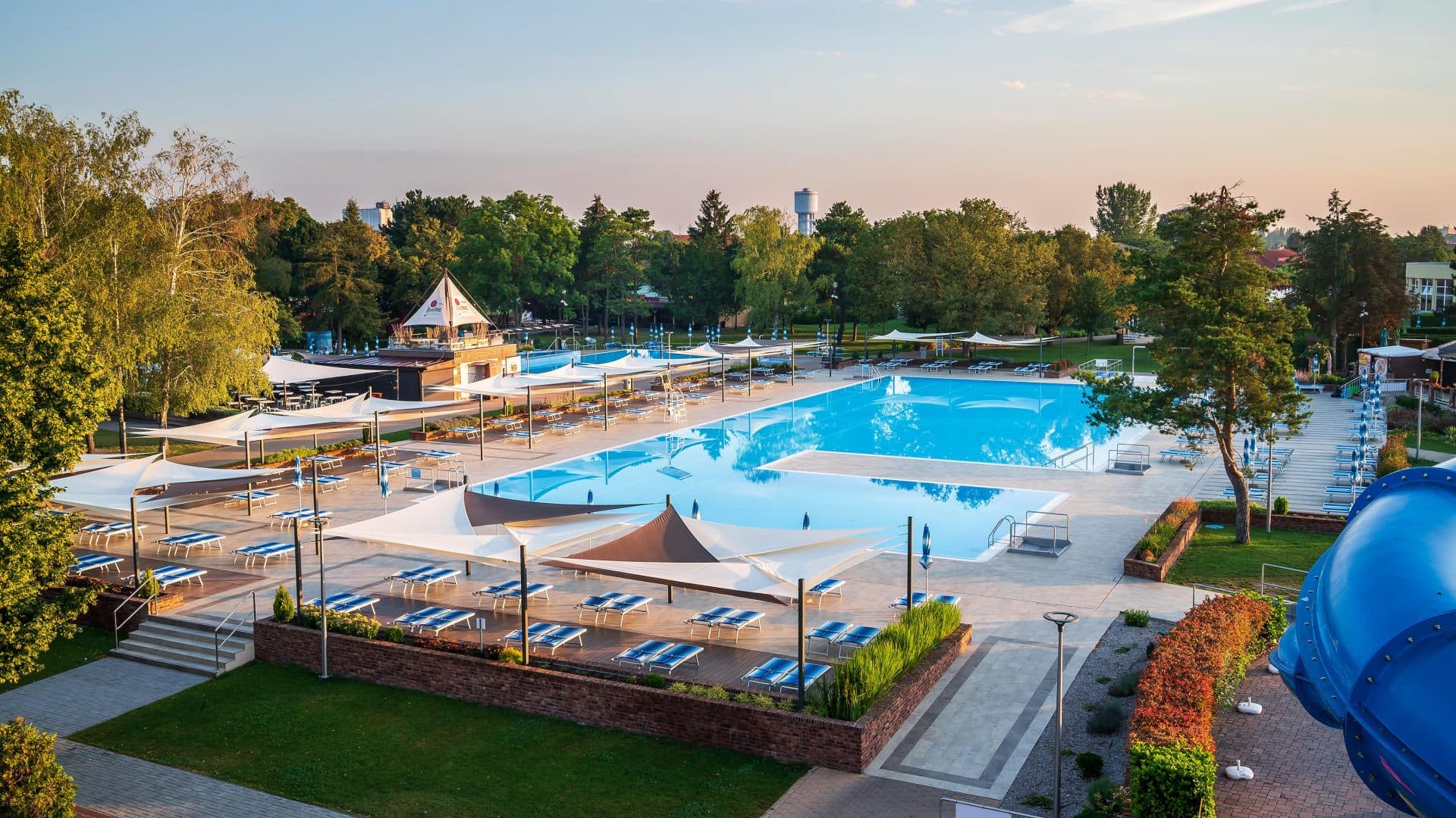 Luftaufnahme des Thermalpark Dunajská Streda